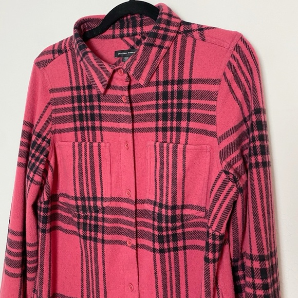 Universal Standard Maine Stretch Cranberry Plaid Flannel Shirtdress - Picture 4 of 11